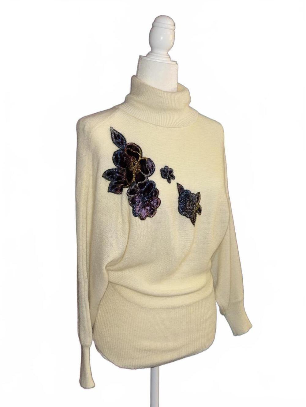 Vintage 80s Counterparts tight knit turtleneck sweater